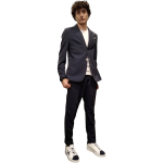 Abito uomo BERNA giacca con bottoni a contrasto e pantalone slim fit doppio bottone