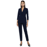  Tailleur donna IMPERIAL monocolour giacca doppiopetto e pantaloni slim-fit con piega stirata