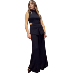 Tuta casual chic donna SUSY MIX con tagli ai fianchi e pantalone plissettato