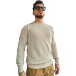 Maglia uomo BERNA girocollo 100% cotone con toppe a contrasto