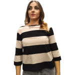 Maglia donna IMPERIAL a righe con scollo a barca e manica 3/4