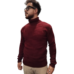 Maglia uomo IMPERIAL misto lana dolcevita a costine e trama a quadri