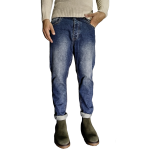 Jeans uomo BERNA denim scuro slavato modello cropped